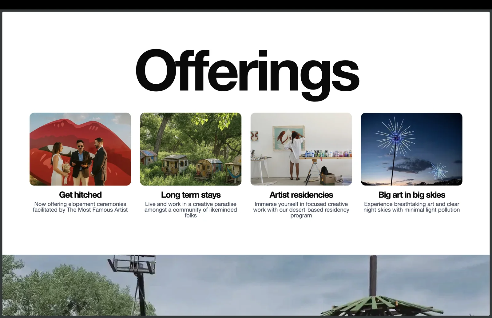 Art City Offerings - Weddings, Stays, Residencies