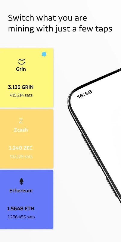 Coinmine mobile app screenshot 3 showing mining control and earnings tracking