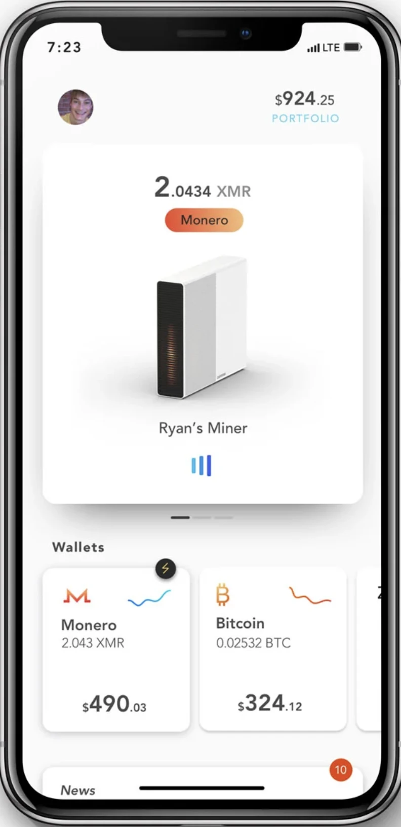 Coinmine iOS App Interface