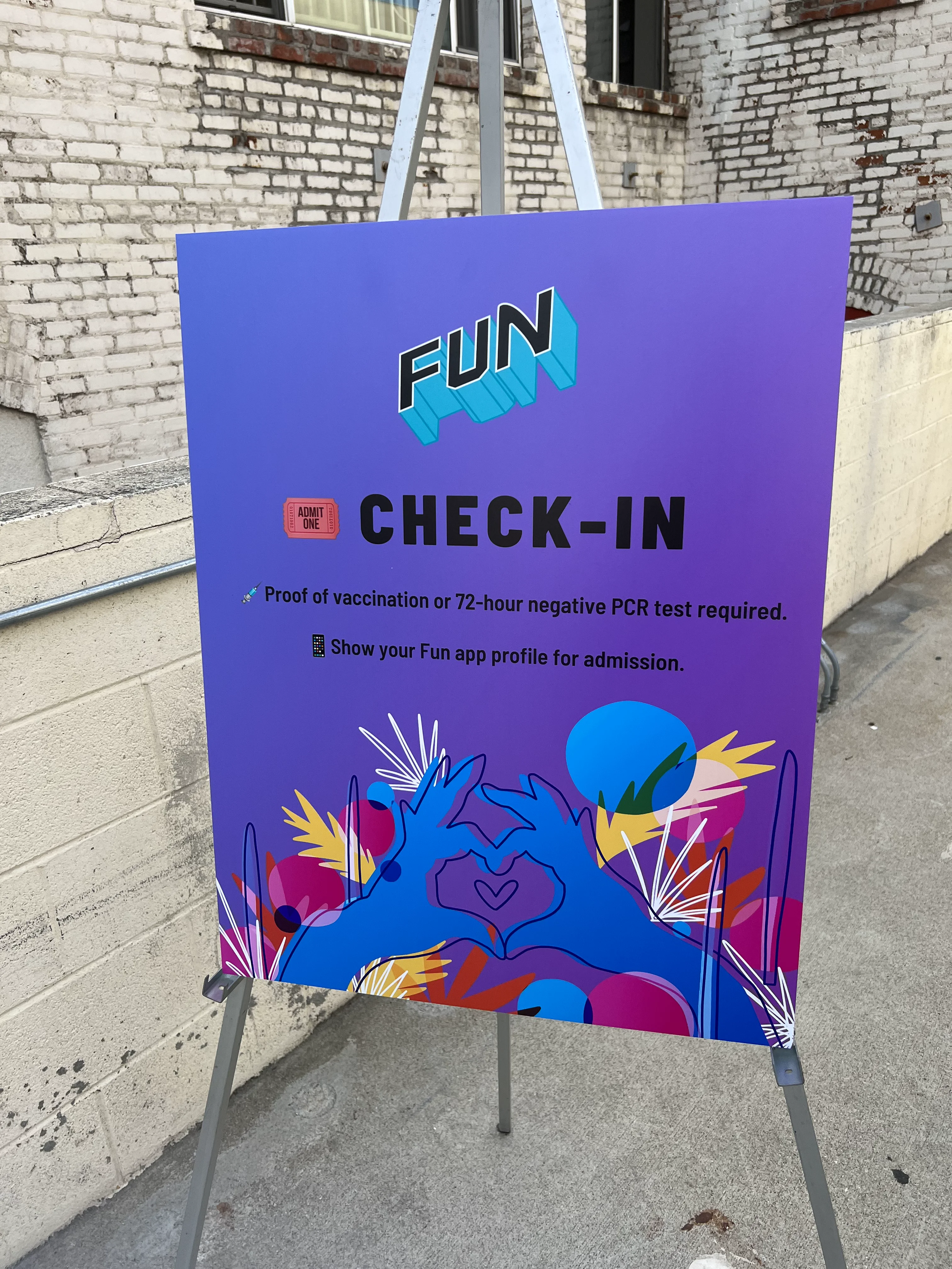 Fun logo installation at event