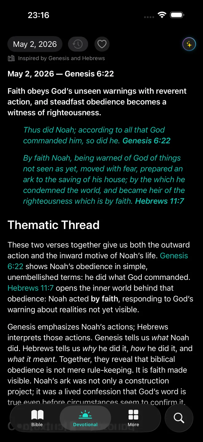 SwiftBible devotional screen
