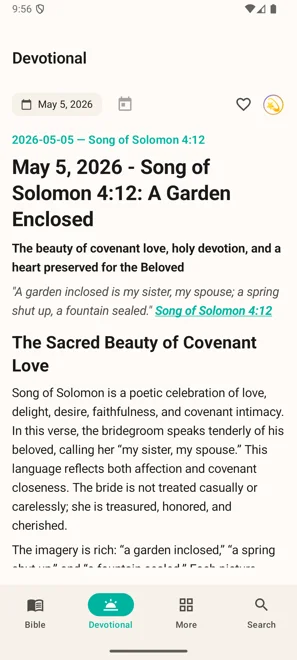 SwiftBible Android devotional screen